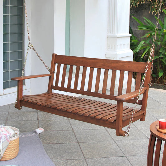 Mahogany Natural Brown Porch Swing