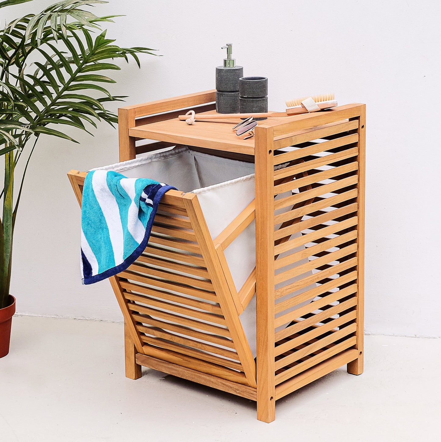 Teak Wood Laundry Hamper