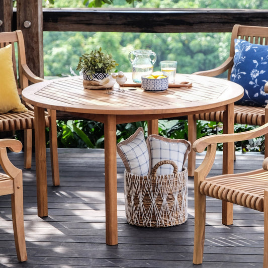 Teak Round Outdoor Dining Table