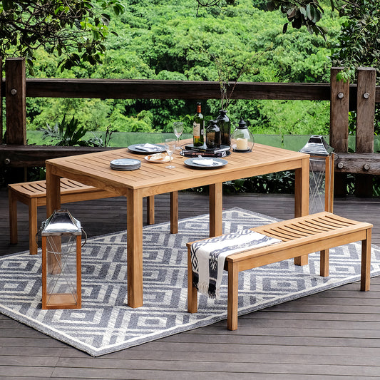 Teak Wood 3-piece Outdoor Picnic Set