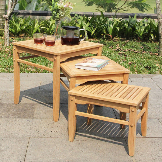 Teak Outdoor Nesting Side Table