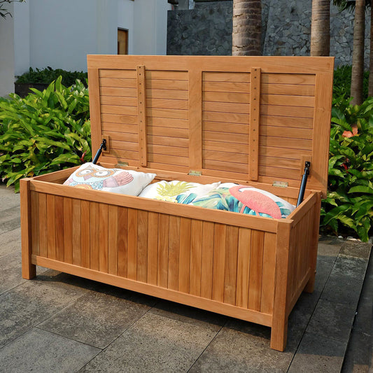 Teak Wood 48inch Outdoor Storage Box